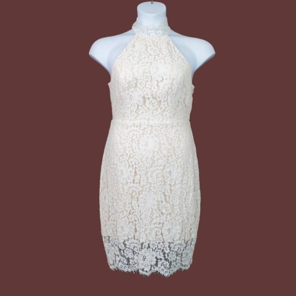 Keepsake The Label Womens Ivory One Night Lace Sheath Dress Size M NWT